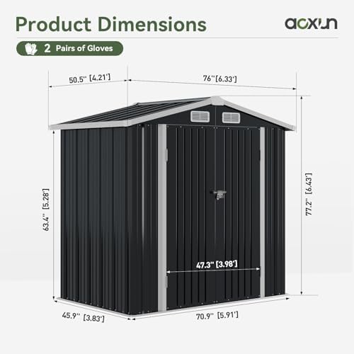 aoxun 6x4 ft shed outdoor storage shed with shown in use