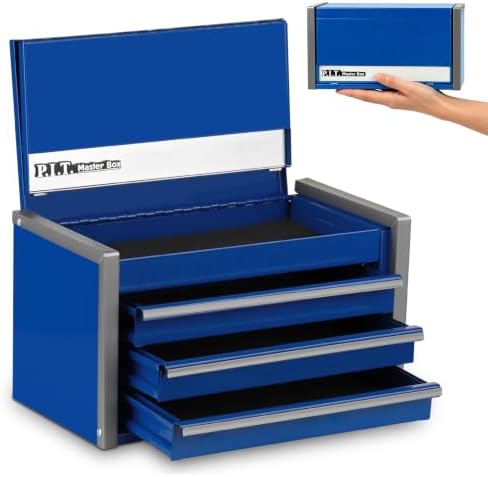 p.i.t. mini tool box,3 drawers small metal toolbox shown in use