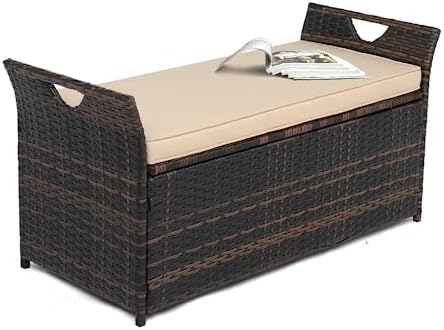 vingli 40 gallon outdoor storage bench with cushion, main product view