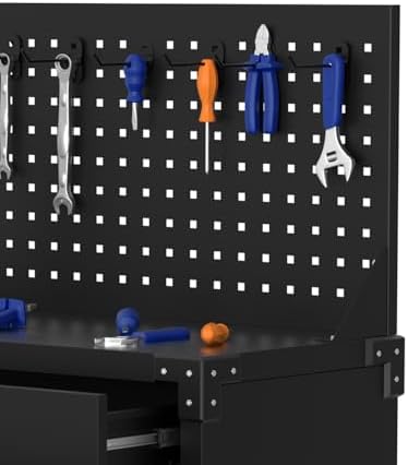 garveehome rolling tool cabinet, heavy duty steel garage, front angle view