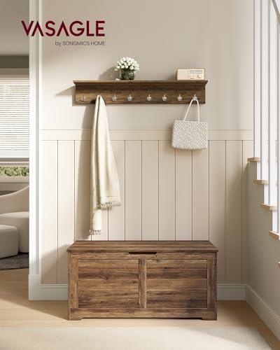 vasagle storage chest, 39.4 inches width bench with shown in use