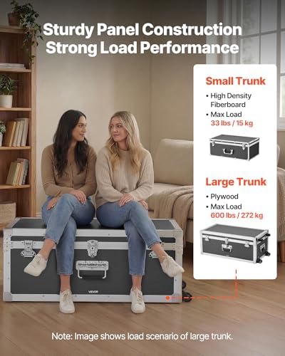 vevor storage trunk, set of 2, wooden suitcase, close-up detail