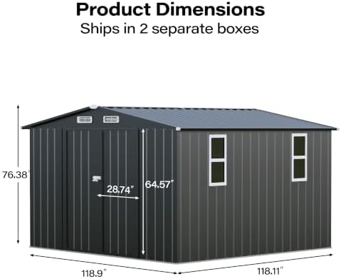 lausaint home 10 x 10 ft outdoor storage, close-up detail