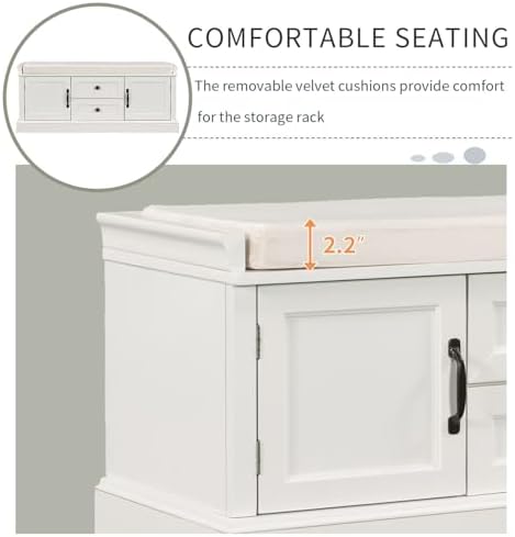 gdfstudio rustic storage bench with 4 doors 2, side view