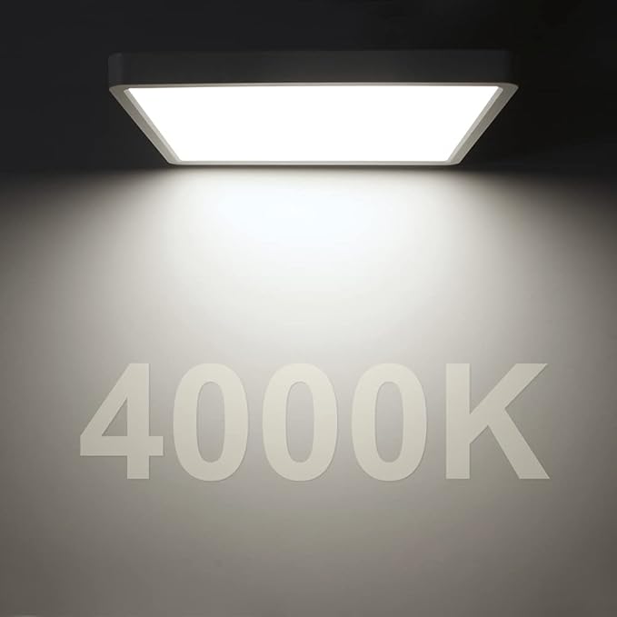 LED Flush Mount Ceiling Light Fixture, 4000K Neutral White, 12inch 24W - Image 4