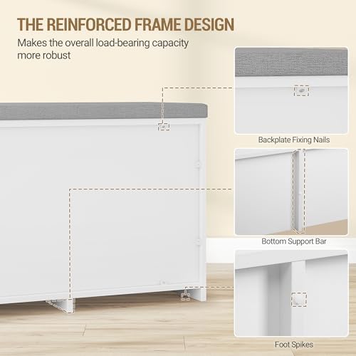 hzuaneri 47.2" shoe storage bench with 4 barn on a desk or shelf
