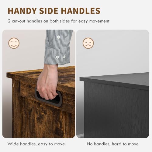 homcom storage bench cut-out handles 39.4" x 15.7" showing dimensions