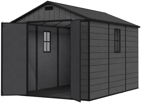 amopatio 8x10 ft outdoor resin storage shed with, view 9