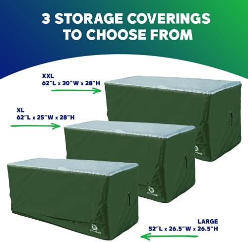 yardstash deck box cover - heavy duty, waterproof, front angle view