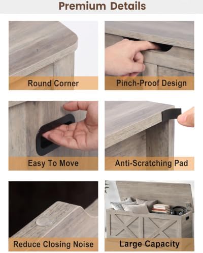 timberer 47.2" storage chest, wooden storage bench, entryway, package contents