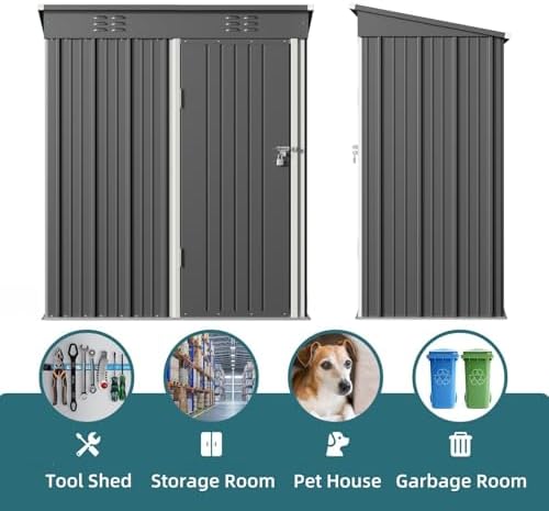 bealife 5' x 3' outdoor storage shed, metal, package contents