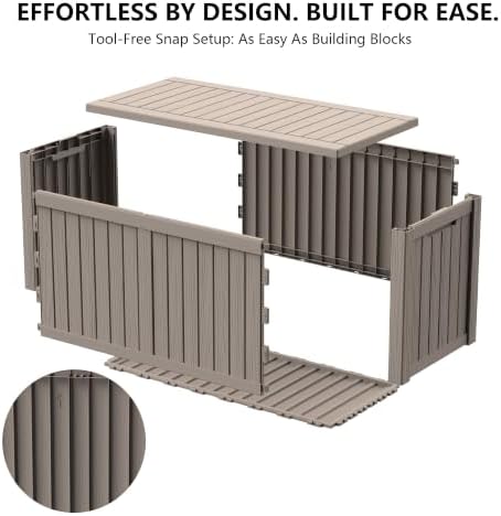 outdoor storage box,180 gallon waterproof deck box [upgraded, front angle view