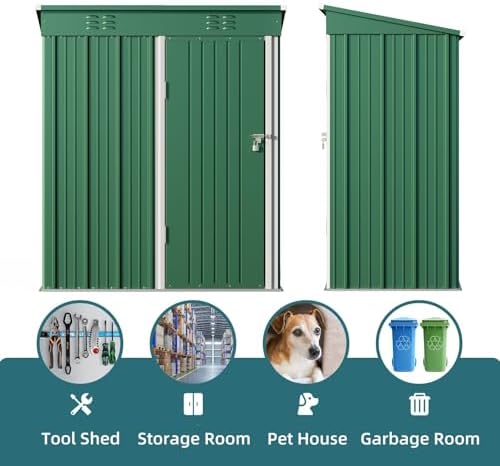 bealife 5' x 3' outdoor storage shed, metal, package contents