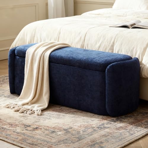 vknow storage bench, upholstered storage ottoman bench with, close-up detail