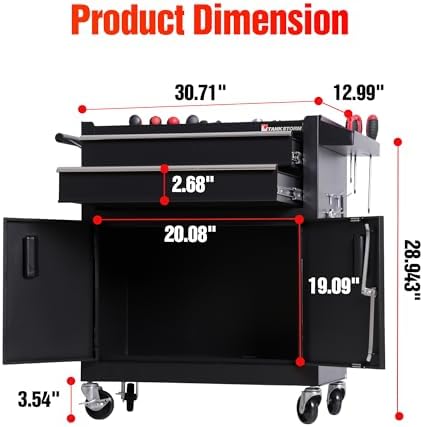 tool chest heavy duty cart steel rolling tool, close-up detail