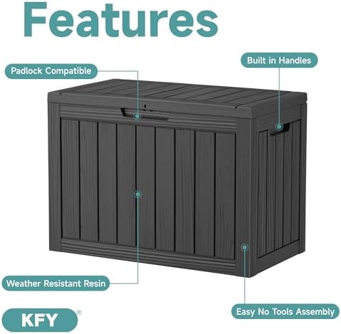 60 gallon outdoor waterproof storage box, uv resistant, close-up detail