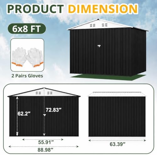 polar aurora 6x8 ft outdoor storage shed shown in use