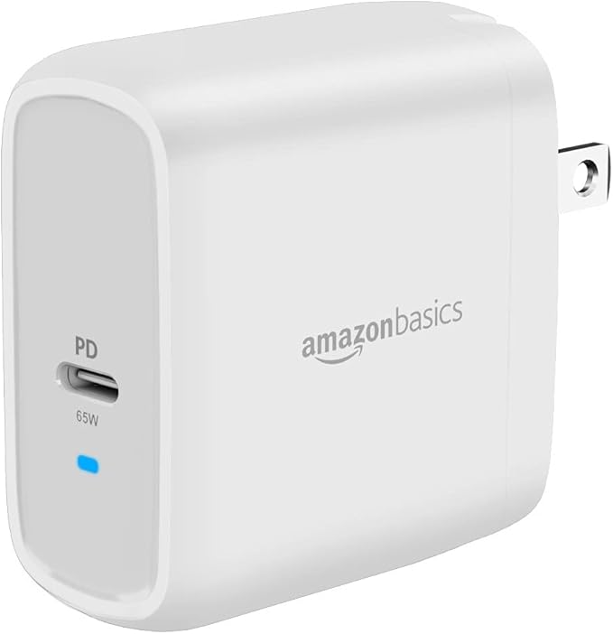 Amazon Basics 65W One-Port GaN USB-C Wall Charger by AmazonBasics