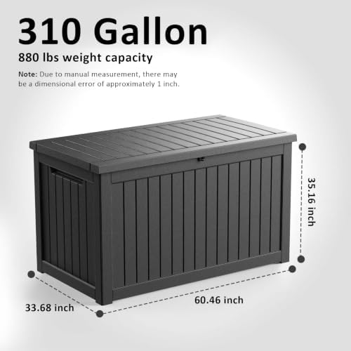 patiozen 310 gallon deck box lockable waterproof uv shown in use