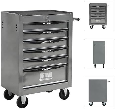 ryh 6 drawers rolling tool chest(silver, 6 drawers（30.5"h, package contents