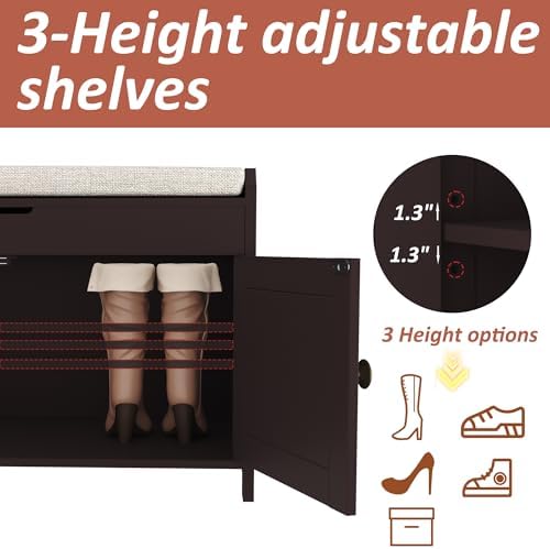 homefort 54.4" shoe bench with lift top storage on a desk or shelf