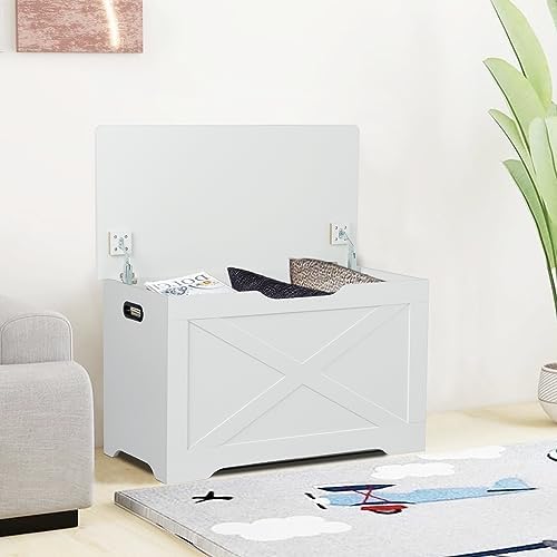 timberer 31.5" storage chest, wooden storage bench, entryway, view 9