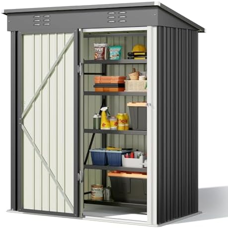 bealife 5' x 3' outdoor storage shed, metal, view 9