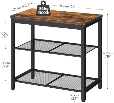 hoobro shoe bench, 3-tier shoe rack,industrial shoe organizer, close-up detail
