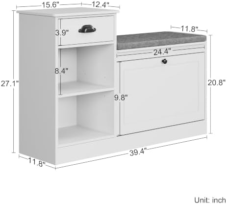 shoe storage bench, modern wooden shoe cabinet with, close-up detail