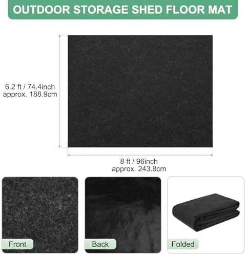 m meterxity outdoor storage shed mat, 6.2x8 ft shown in use