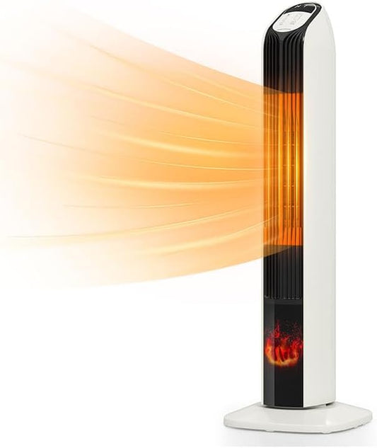 Zynkez 33" Space Heaters for Indoor Use Large Room, 1500W PTC Tower Fireplace by Zynkez