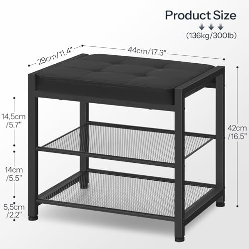 hoobro small shoe bench, 3-tier shoe rack, shoe, close-up detail