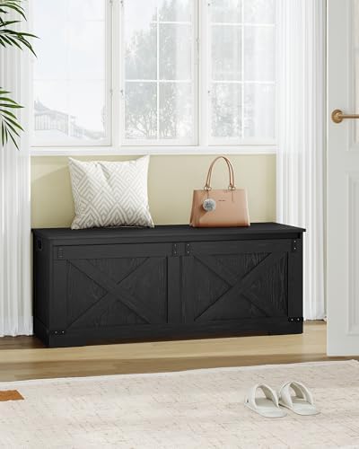 hzuaneri 47" storage bench, lift top,225l/59gal storage chest, front angle view