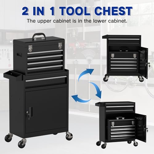 5 drawer tools chest, tool cabinet with universal on a desk or shelf