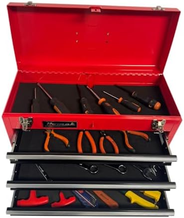 homak metal tool box, 20-inch, portable tool box, package contents