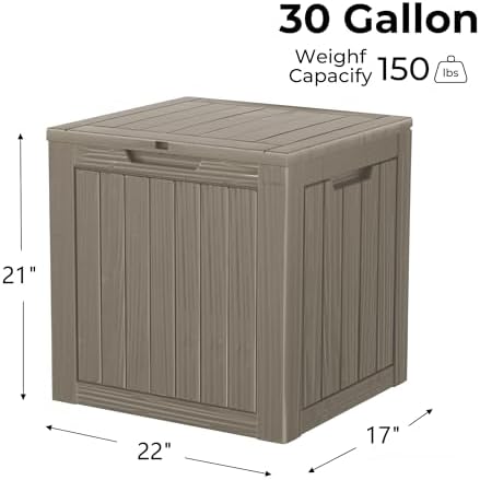 tarkari 35 gallon small waterproof outdoor storage box shown in use