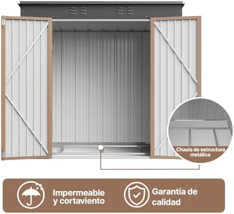 metal garden shed, 2 lockable doors, ventilated, for, view 9