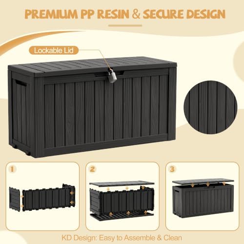 efu outdoor storage box waterproof,150 gal gen 2, front angle view