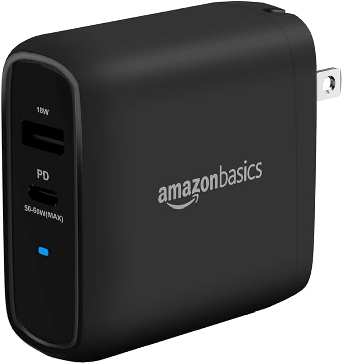 Amazon Basics 68W Two-Port GaN Wall Charger by AmazonBasics