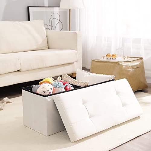 storage ottoman bench foldable footrest foot stool, 30", package contents