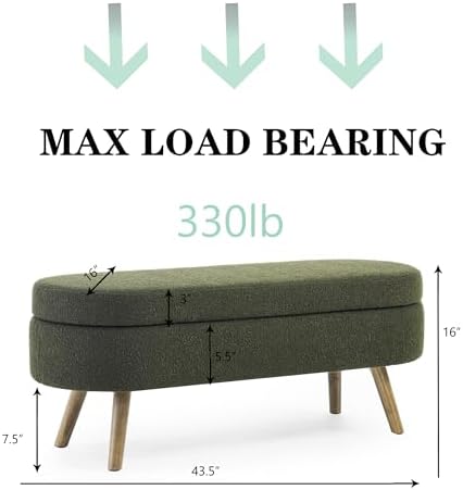 43.5" ottoman with storage, storage ottoman bench with shown in use