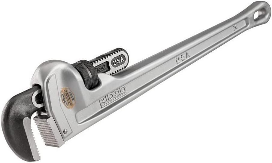 RIDGID 31105, 31100, & 31095 Aluminum Straight Pipe Wrenches; 18-inch & 14-inch, Silver
