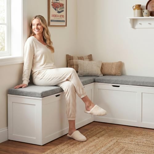 63” breakfast nook bench, l shaped storage bench, view 9