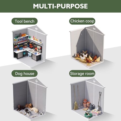 aoxun 6×4 ft resin shed with reinforced floor, package contents