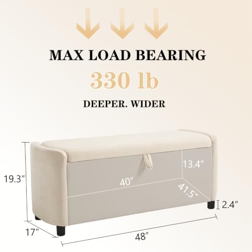 48" ottoman with storage, large storage ottoman bench shown in use