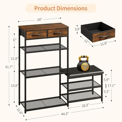 shoe rack bench shoe rack for entryway, cushioned shown in use