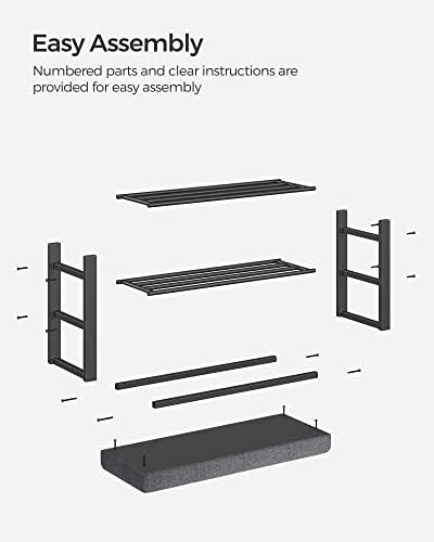 songmics shoe bench, storage bench, entryway bench with, front angle view