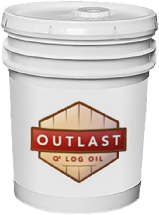 Outlast - Q8 Log Oil Wood Preservative for Decks, Log Homes, End Cuts, & More - Medium Reddish Brown - 5 Gallon