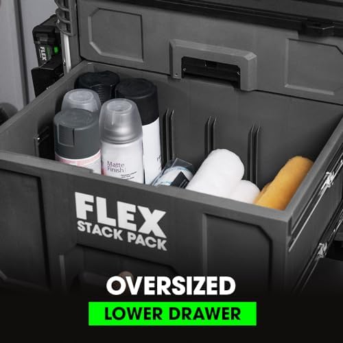 flex stack pack storage system 2-drawer tool box, side view