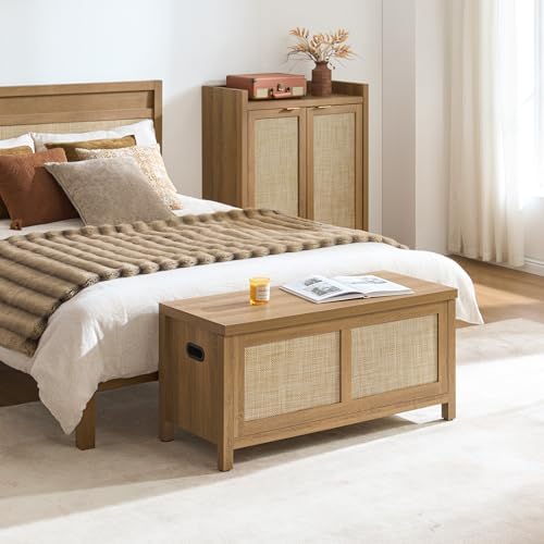 sicotas rattan storage chest set of 2 39.4" showing dimensions